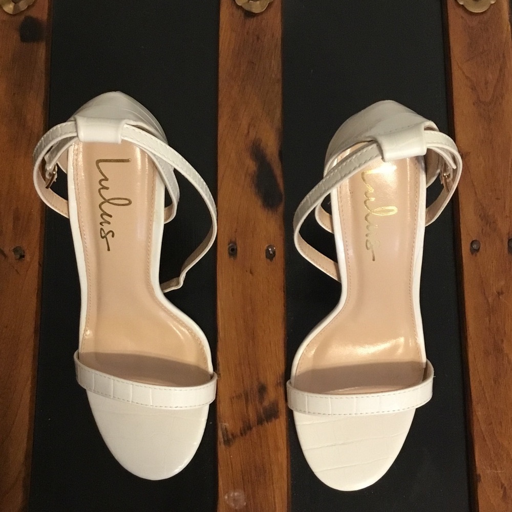 Lulu's  White Strappy Heels